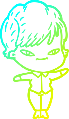 Bir insan tarafından çizilmiş mutlu bir karikatür çizimi.