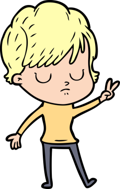 Bir insan tarafından çizilmiş karikatür kadın.