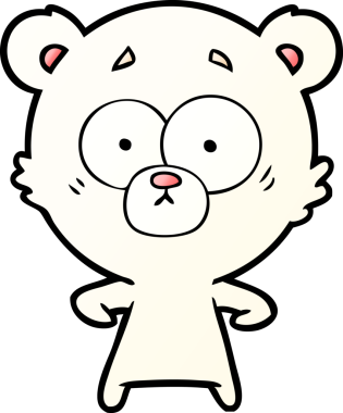 Bir insan tarafından çizilmiş sürpriz kutup ayısı karikatürü