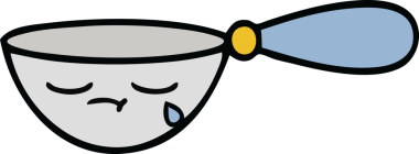 Bir insan tarafından çizilmiş bir kaşık karikatürü.