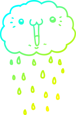 Bir insan tarafından çizilen karikatür bulutunun soğuk gradyan çizimi