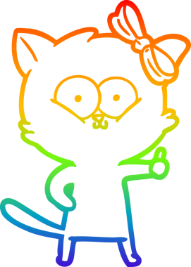 gökkuşağı gradyanı çizimi bir insan tarafından çizilmiş çizgi film kedisi