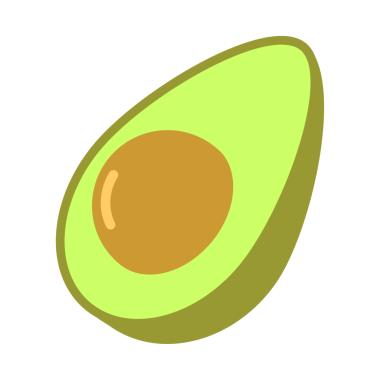 Avokado bir insan tarafından çizilmiş.