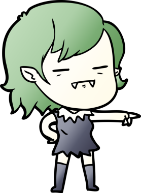 Bir insan tarafından çizilmiş ölümsüz vampir kız çizgi filmi.