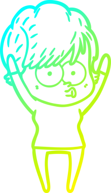 Bir insan tarafından çizilmiş bir karikatür kadın çizimi.