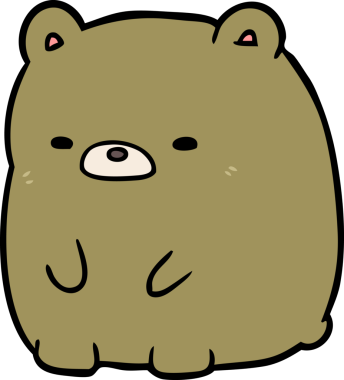 Bir insan tarafından çizilmiş sevimli karikatür üzgün ayı.