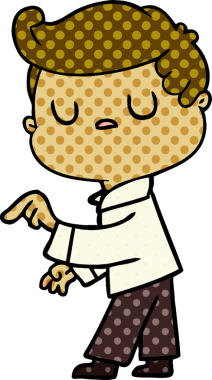 Bir insan tarafından çizilmiş, ilgisiz bir çizgi film.