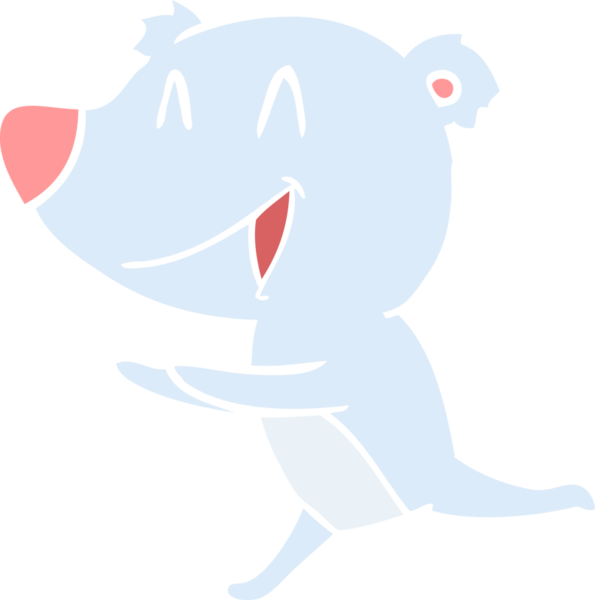 bir insan tarafından çizilmiş canlı ayı düz renk çizgi filmi