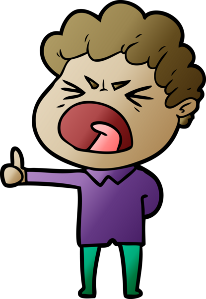 Bir insan tarafından çizilmiş öfkeli bir adam.