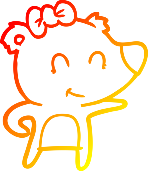 Bir insan tarafından çizilmiş dişi ayı karikatürü.