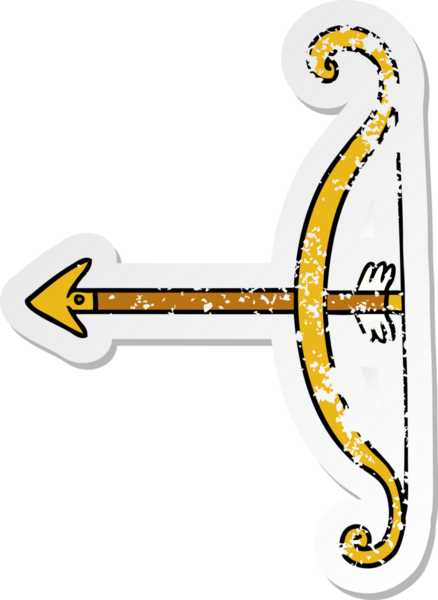 Bir insan tarafından çizilmiş bir yay ve okun çizilmiş karikatürü.