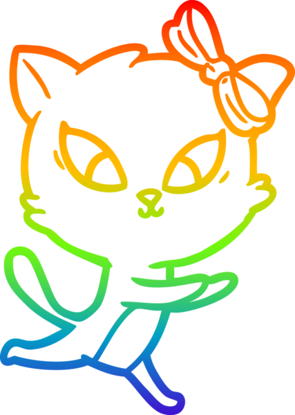gökkuşağı gradyanı çizimi bir insan tarafından çizilmiş çizgi film kedisi