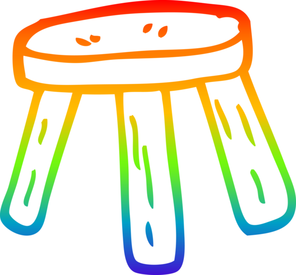 gökkuşağı gradyan çizgi çizimi bir insan tarafından çizilmiş küçük tabure