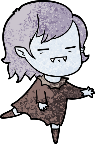 Bir insan tarafından çizilmiş ölümsüz vampir kız çizgi filmi.