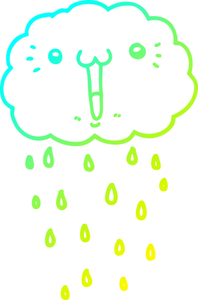 Bir insan tarafından çizilen karikatür bulutunun soğuk gradyan çizimi