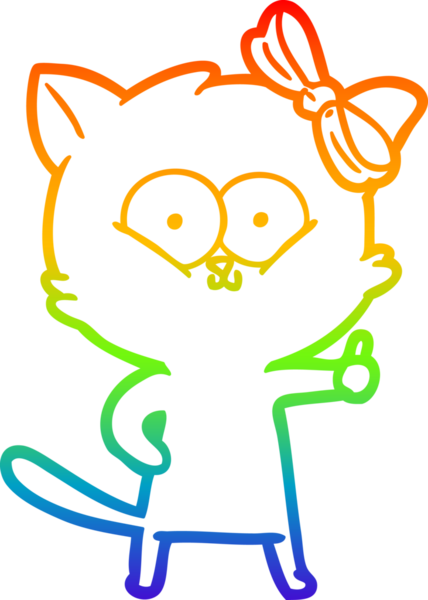 gökkuşağı gradyanı çizimi bir insan tarafından çizilmiş çizgi film kedisi