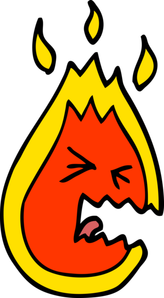 Bir insan tarafından çizilen kızgın alevi karala