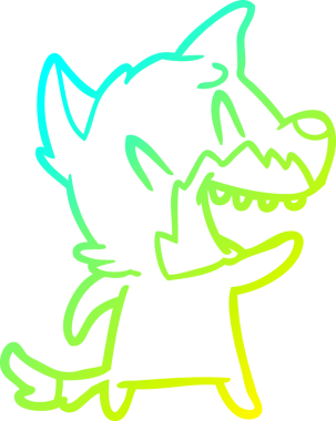 Bir insan tarafından çizilmiş gülen tilki çizgi filmi.