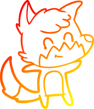 Bir insan tarafından çizilmiş, karikatür, arkadaş canlısı tilki çizimi.