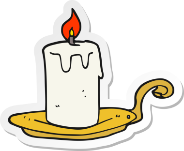 Bir insan tarafından çizilmiş mum lambasının çıkartması.