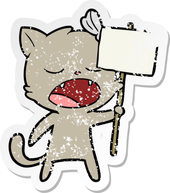 Bir insan tarafından çizilmiş esneyen bir çizgi filmin sıkıntılı çıkartması.