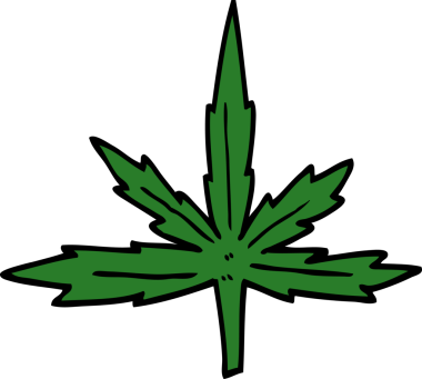 bir insan tarafından çizilmiş marihuana yaprağı karalaması