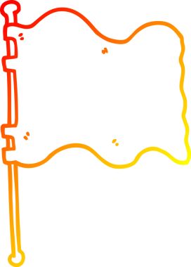 Bir insan tarafından çizilen çizgi film bayrağının sıcak gradyan çizgisi