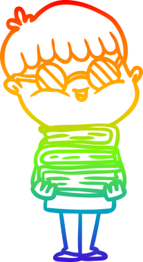 Bir insan tarafından çizilmiş gözlük takan çizgi film çocuğu çizimi.