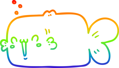 gökkuşağı gradyan çizgisi bir insan tarafından çizilmiş karikatür balığı çizimi