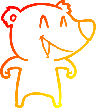 Bir insan tarafından çizilmiş gülen ayı karikatürü.