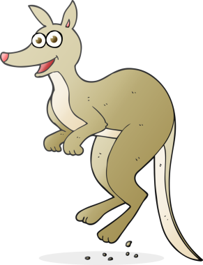 Bir insan tarafından çizilmiş serbest çizim kanguru.