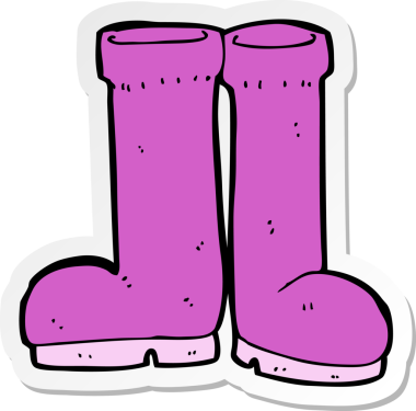 Bir insan tarafından çizilmiş lastik çizme çıkartması.