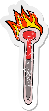 Bir insan tarafından çizilmiş sıcak termometrenin gerilimli retro yapıştırması