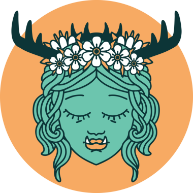 Bir insan tarafından çizilmiş Ork Druid karakter simgesi