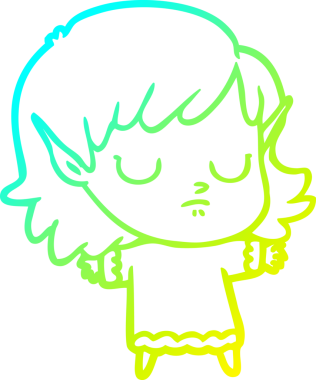 Bir insan tarafından çizilmiş soğuk gradyan çizgi çizimi.