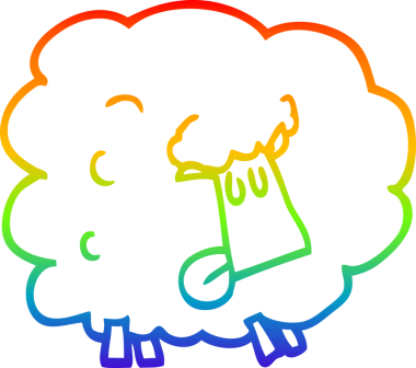 gökkuşağı gradyanı çizimi bir insan tarafından çizilmiş komik bir koyun