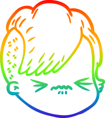 gökkuşağı gradyan çizgi çizimi bir insan tarafından çizilmiş bir kadın yüzü