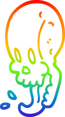 gökkuşağı gradyan çizgi çizimi bir insan tarafından çizilmiş iğrenç kafatası