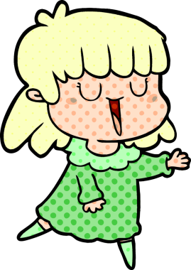 Bir insan tarafından çizilmiş karikatür kadın.