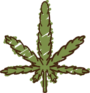 Bir insan tarafından çizilmiş marihuana Yaprak Tebeşiri