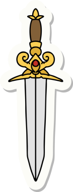 Bir insan tarafından çizilmiş geleneksel bir hançer stili dövme çıkartması.