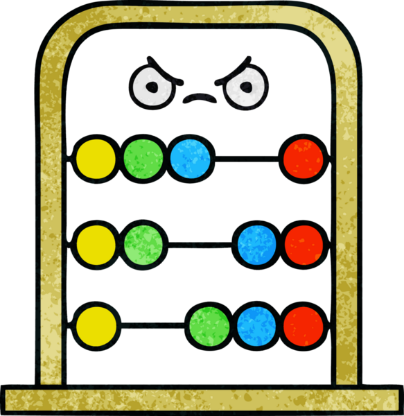 Bir insan tarafından çizilmiş abaküsün retro grunge desen karikatürü.