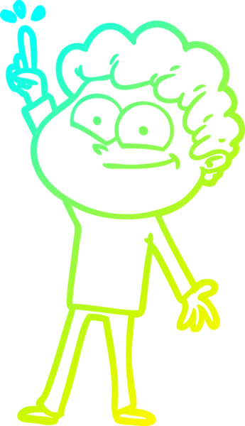 Bir insan tarafından çizilmiş mutlu bir adamın soğuk çizgi çizimi.