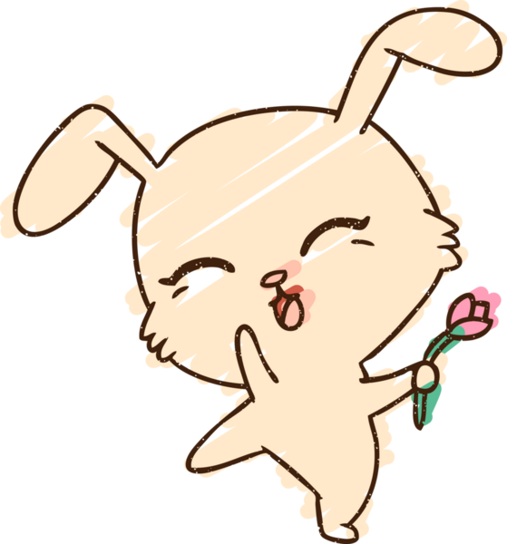 Sevimli Tavşan Tebeşiri Bir insan tarafından çizilmiş