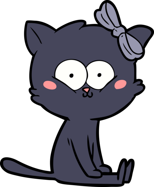 Bir insan tarafından çizilmiş çizgi film kedisi.