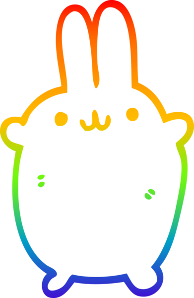 gökkuşağı gradyan çizgi çizimi bir insan tarafından çizilmiş bir çizgi tavşan