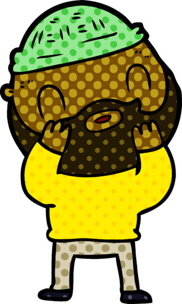 Bir insan tarafından çizilmiş sakallı bir adam.