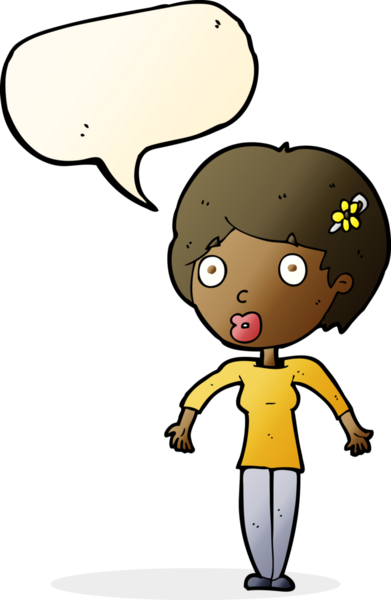 Bir insan tarafından çizilmiş konuşma balonuyla şok olmuş bir karikatür.