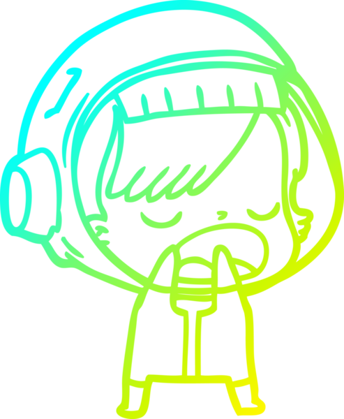 Bir insan tarafından çizilmiş bir karikatür astronot kadın çizimi.