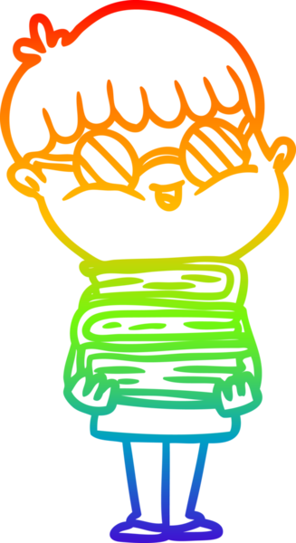 Bir insan tarafından çizilmiş gözlük takan çizgi film çocuğu çizimi.